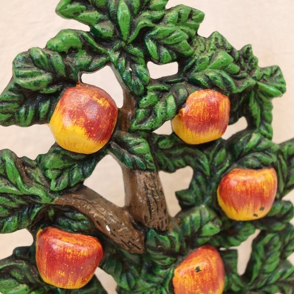 Vintage Cast Iron Apple Tree Doorstop Rustic Farmhouse Decor 12" Tall - Picture 4 of 14